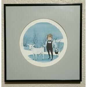 P. Buckley Moss "My Companion" Signed & Numbered Framed Art Print 640/1000 1986